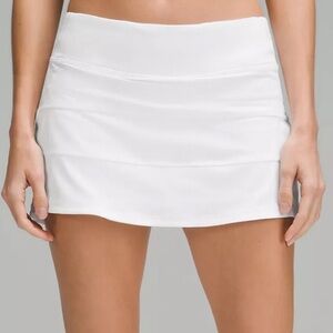 Lululemon Pace Rival Skirt Tall 6 White Skort Athletic Tennis Gym Preppy Workout